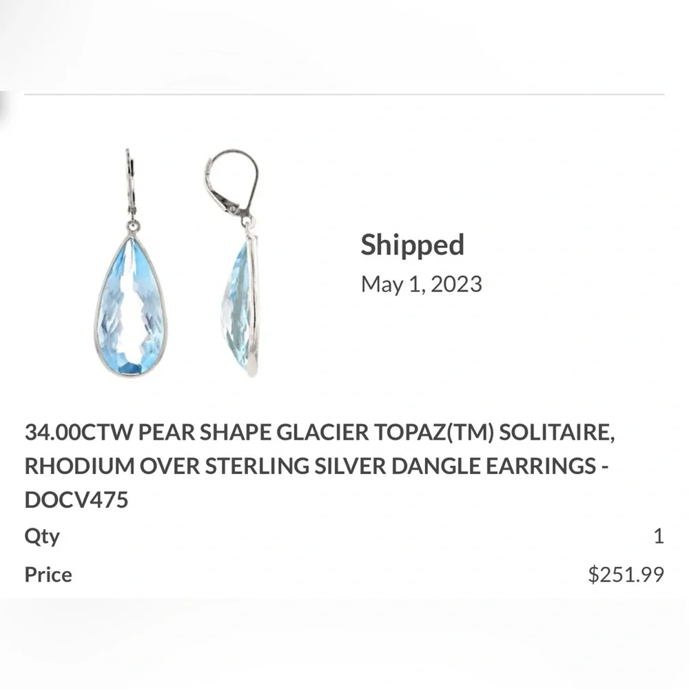 Blue Topaz Earrings - Picture 5 of 5